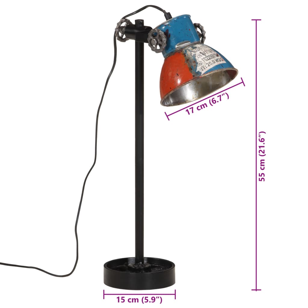 Skrivbordslampa 25 W flerfarvede 15x15x55 cm E27