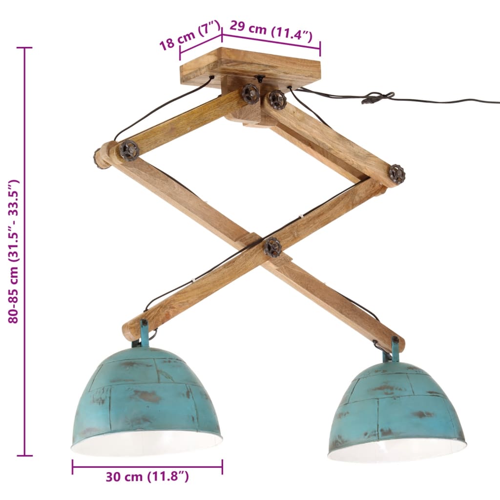 Taklampa 25 W nött blå 29x18x85 cm E27