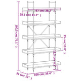 Bokhylla 5 hyllplan sort 100x33x180,5 cm konstrueret træ