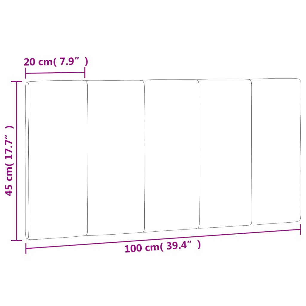 Dyna till huvudgavel svart 100 cm sammet