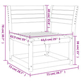 Trädgårdssoffa hörn 73x73x78 cm massiv furu