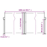 Infällbar sidomarkis vit 140x1000 cm