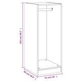 Garderob sort 48x41x102 cm konstrueret træ