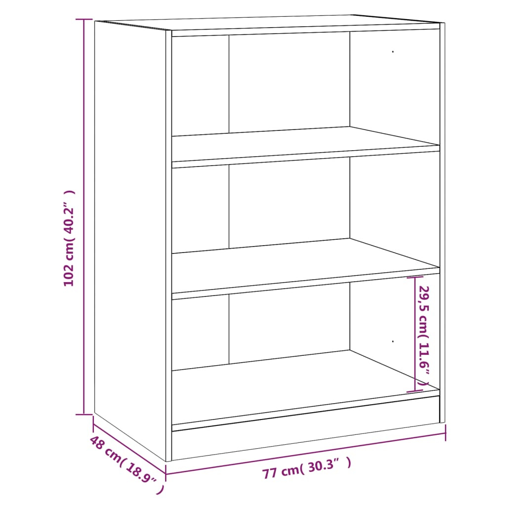 Garderob brun ek 77x48x102 cm konstruerat trä