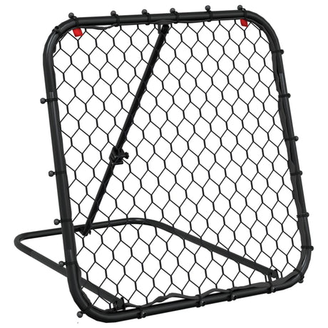 Fotbollsnät med rebounder justerbart sort 84x73x60-80 cm stål