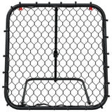 Fotbollsnät med rebounder justerbart svart 84x73x60-80 cm stål