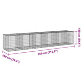 Gabionkorg med skydd 550x100x100 cm galvaniserat järn