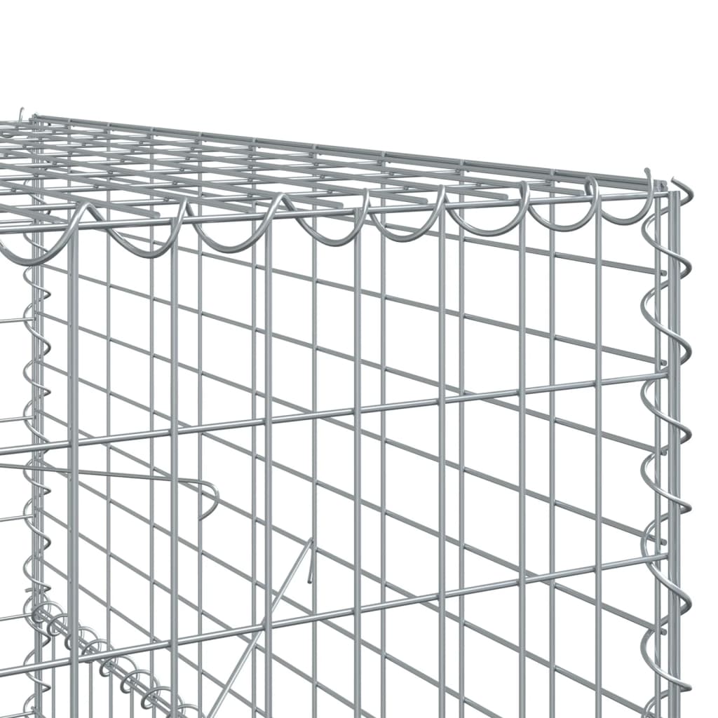 Gabionkorg med skydd 100x100x150 cm galvaniserat järn