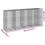 Gabionkorg med skydd 450x100x200 cm galvaniserat järn