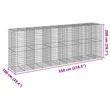 Gabionkorg med skydd 550x100x200 cm galvaniserat järn