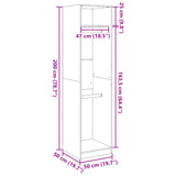 Garderob ek 50x50x200 cm konstruerat trä