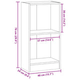 Bokhylla åldrat trä 40x24x76 cm konstruerat trä