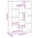 Bokhylla vit 102x29x143 cm konstruerat trä